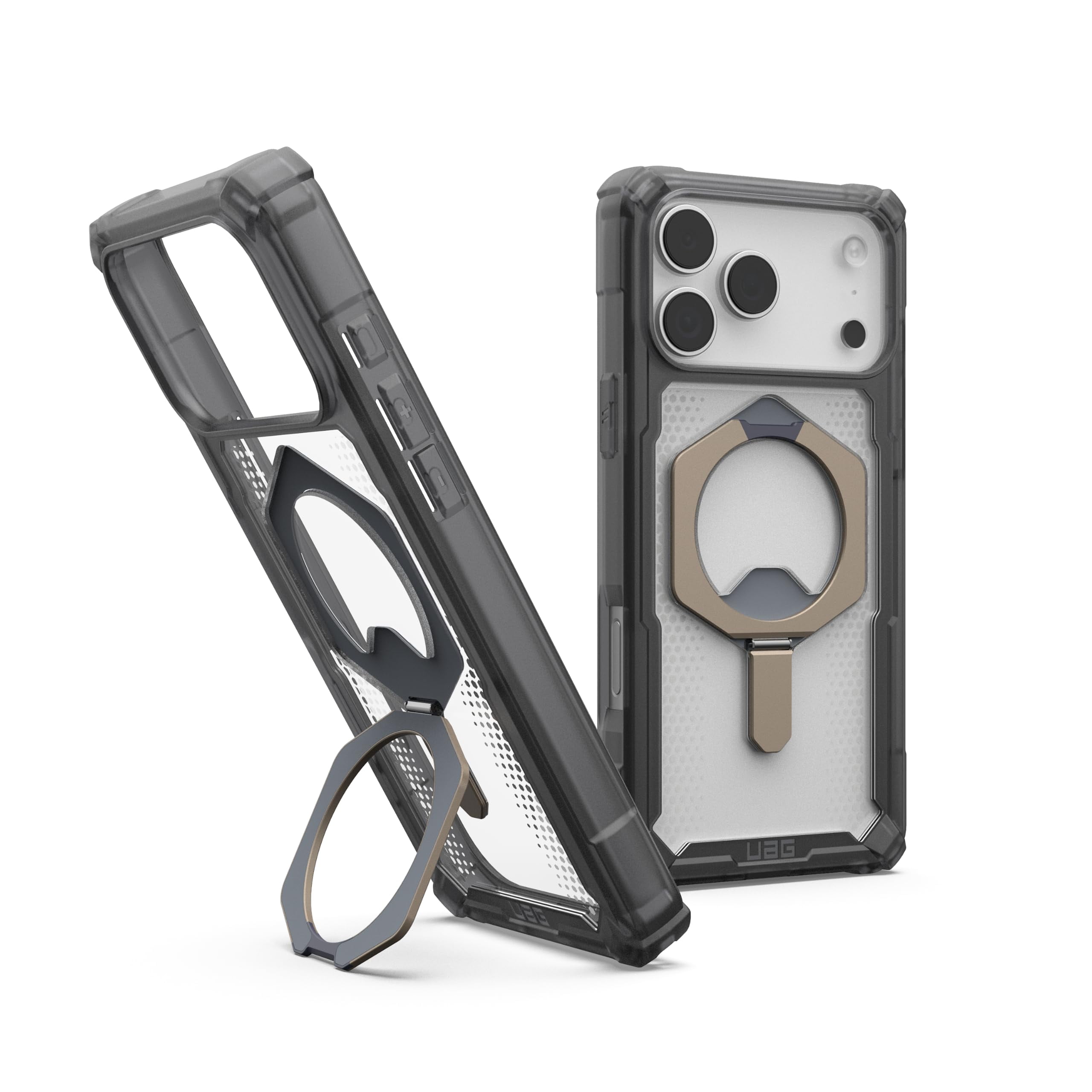 UAG iPhone 17 Pro Max Case with Kickstand Plasma XTE - Compatible with MagSafe Transparent Military Grade Protective Cover, Ash/Titanium