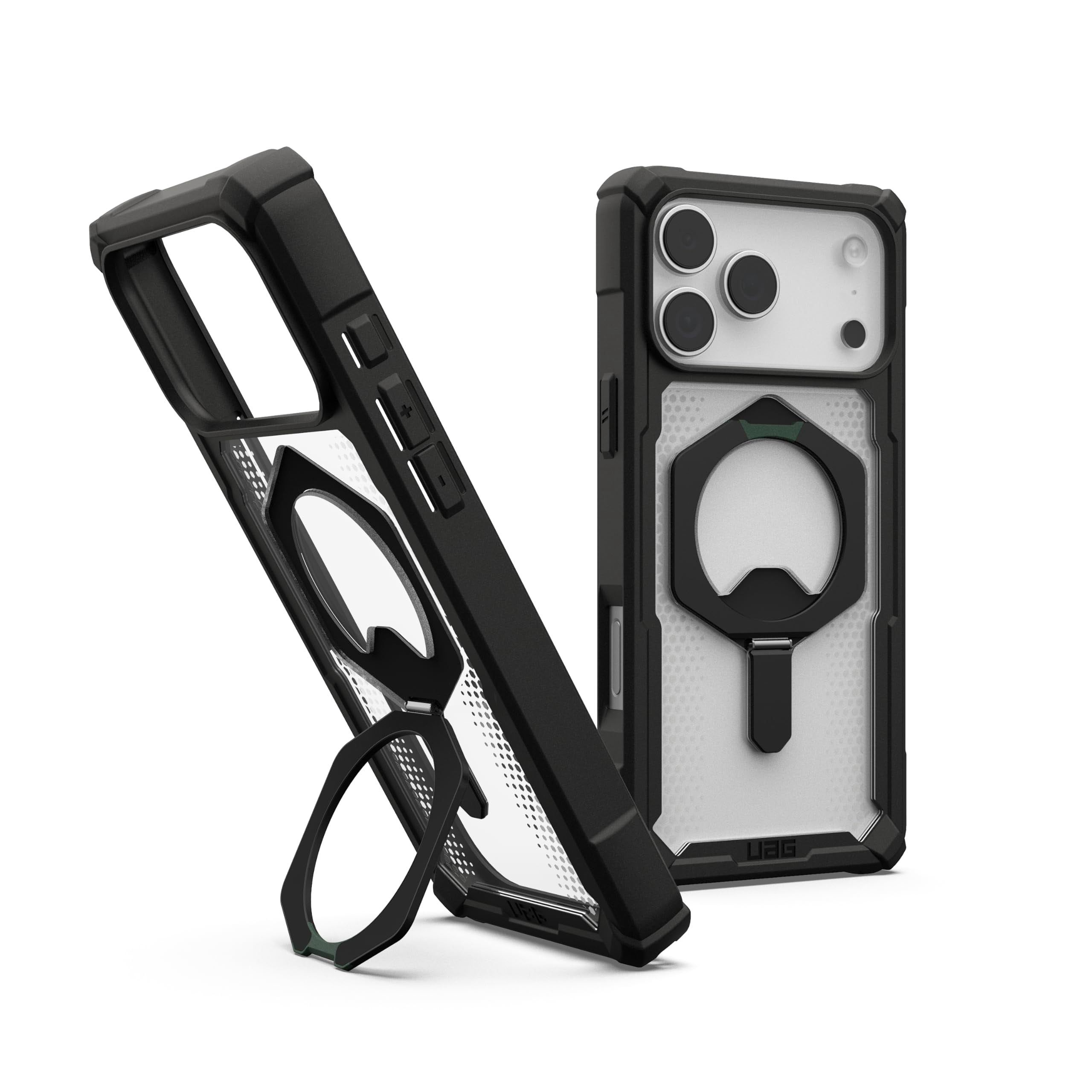 UAG iPhone 17 Pro Max Case with Kickstand Plasma XTE - Compatible with MagSafe Transparent Military Grade Protective Cover, Black/Clear