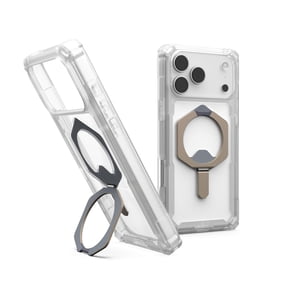 UAG Case for iPhone 18 Pro Max/iPhone 17 Pro Max w Kickstand, Clear/Titanium, MagSafe Compatible, Plasma XTE Clear Cover, 20ft Drop Protection, Military Grade Drop Tested, Tactile Buttons