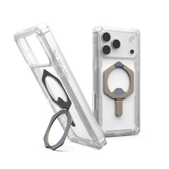 UAG iPhone 17 Pro Max Case with Kickstand Plasma XTE - Compatible with MagSafe Transparent Military Grade Protective Cover, Clear/Titanium