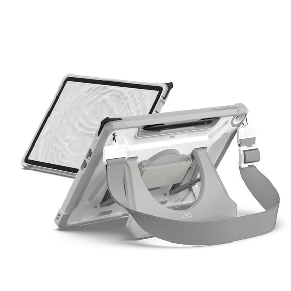 UAG Microsoft Surface Pro 1st Edition 12" Case - Rugged Protective Cover with Multi-angle Kickstand Pen Holder Hand Strap & Shoulder Strap, Plasma Healthcare White/Grey
