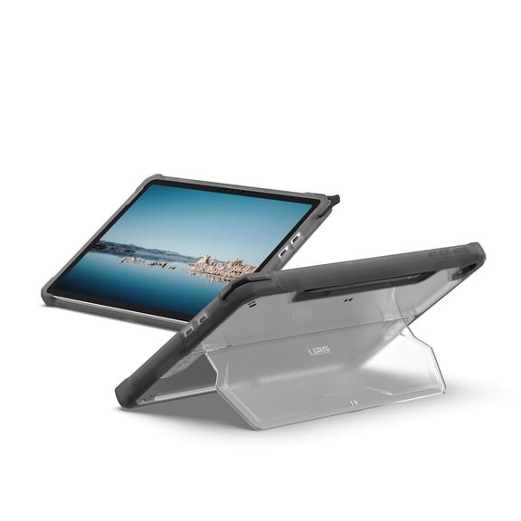 UAG Microsoft Surface Pro 1st Edition 12" Case - Rugged Transparent Clear Protective Cover with Multi-angle Built-in Kickstand & Pen Holder Military Grade, Plyo Ice/Ash