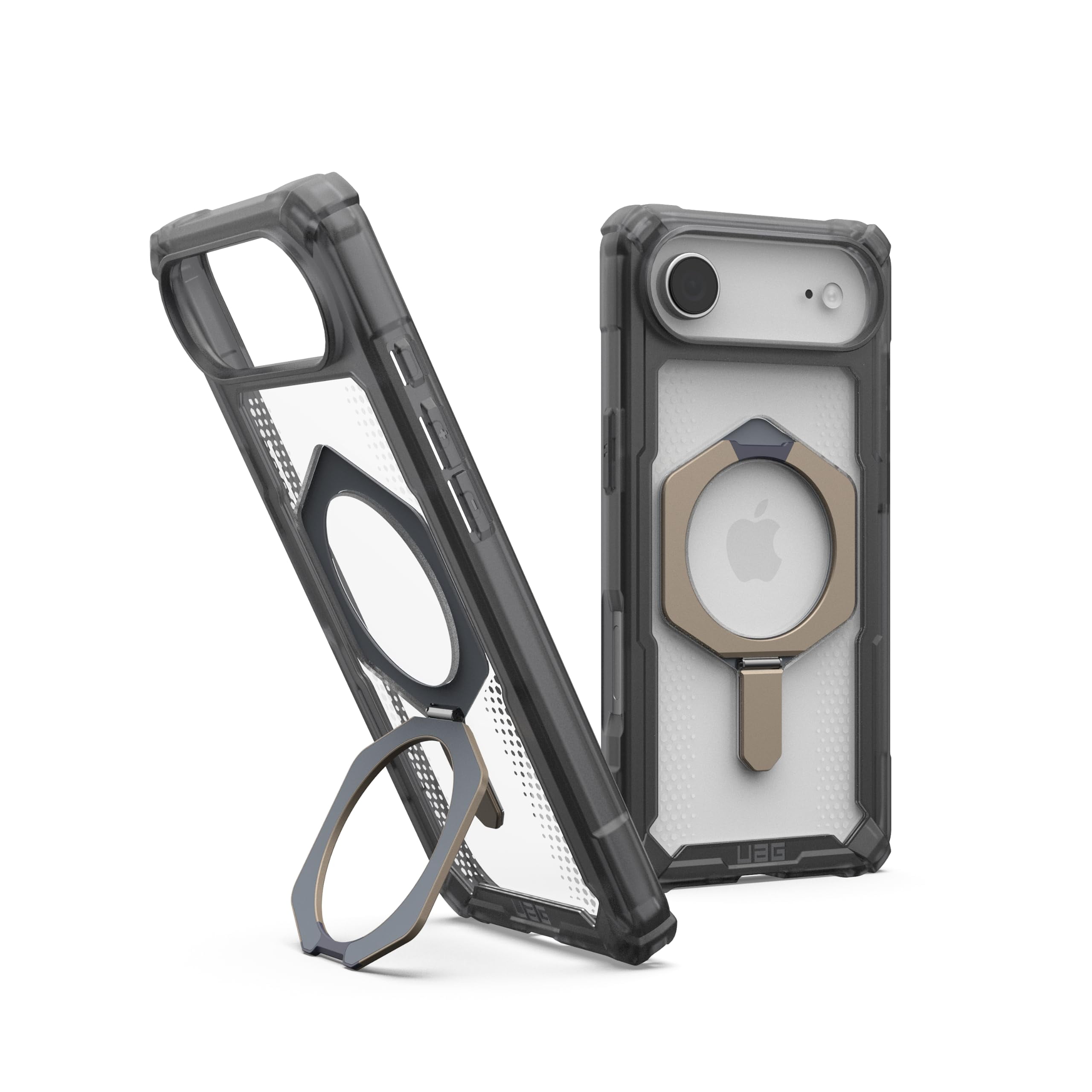 UAG iPhone Air Case with Kickstand Plasma XTE - Compatible with MagSafe Transparent Military Grade Protective Cover, Ash/Titanium