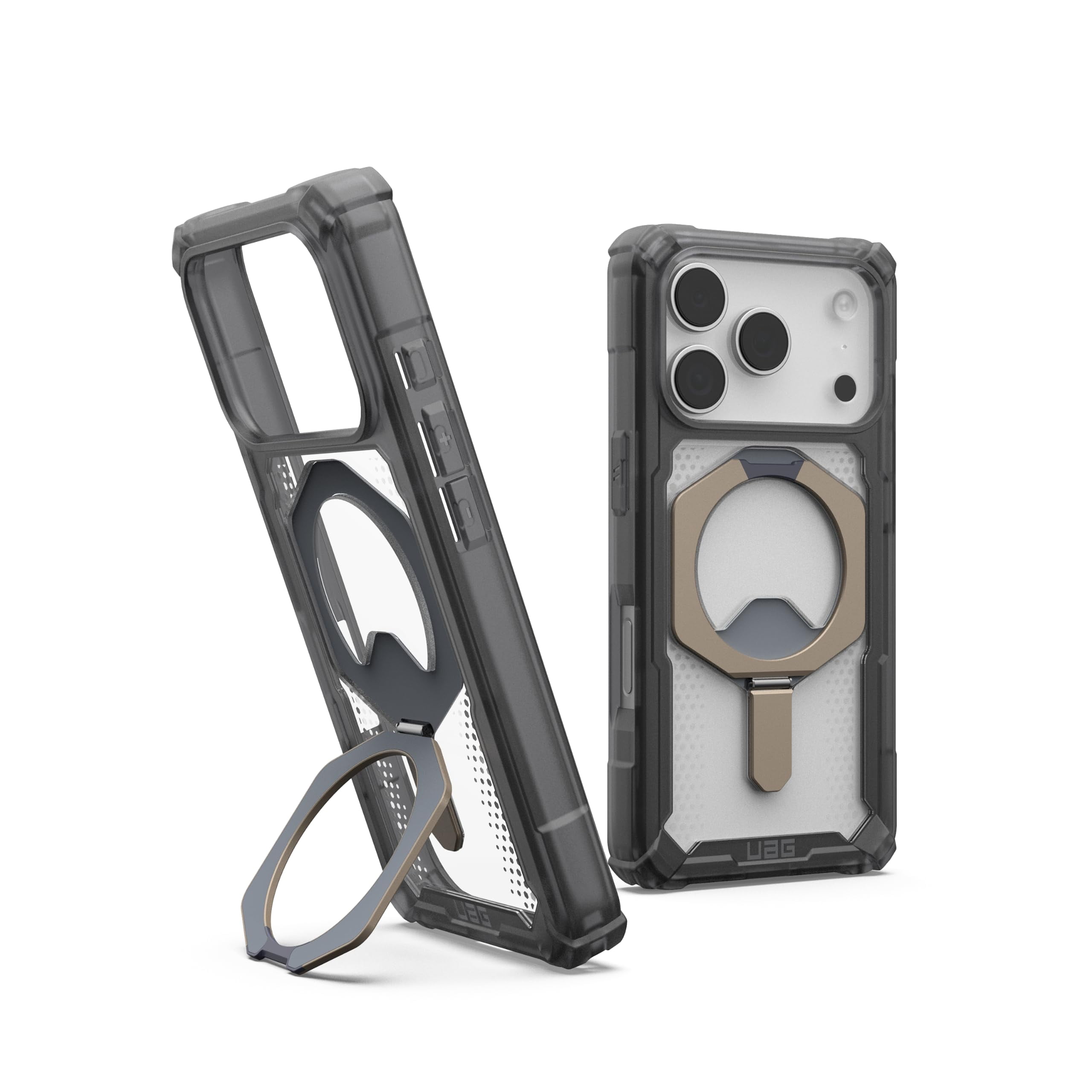 UAG iPhone 17 Pro Case with Kickstand Plasma XTE - Compatible with MagSafe Transparent Military Grade Protective Cover, Ash/Titanium