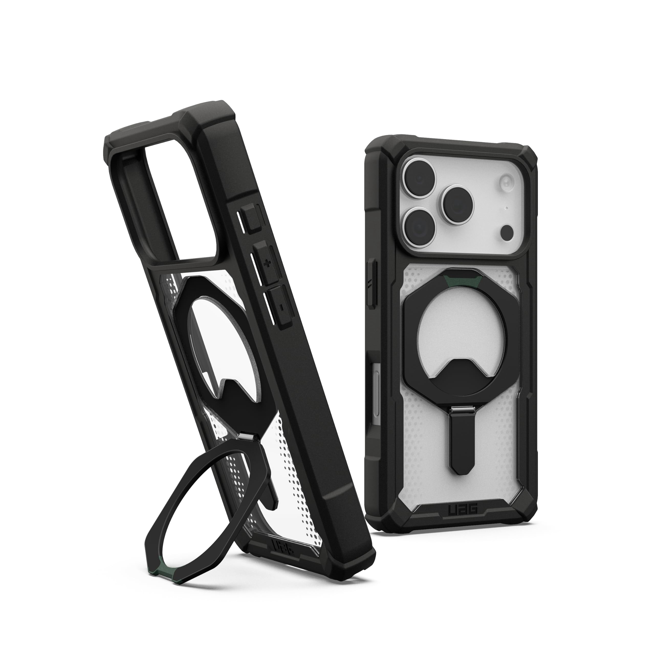 UAG iPhone 17 Pro Case with Kickstand Plasma XTE - Compatible with MagSafe Transparent Military Grade Protective Cover, Black/Clear