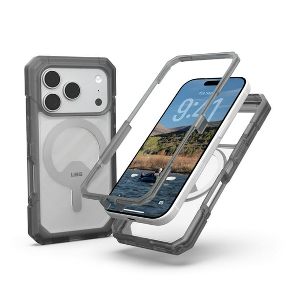 UAG iPhone 17 Pro Case Trooper - Compatible with MagSafe Full Body with Port Protection Transparent Military Grade Full Body Protective Cover, Clear/Ash