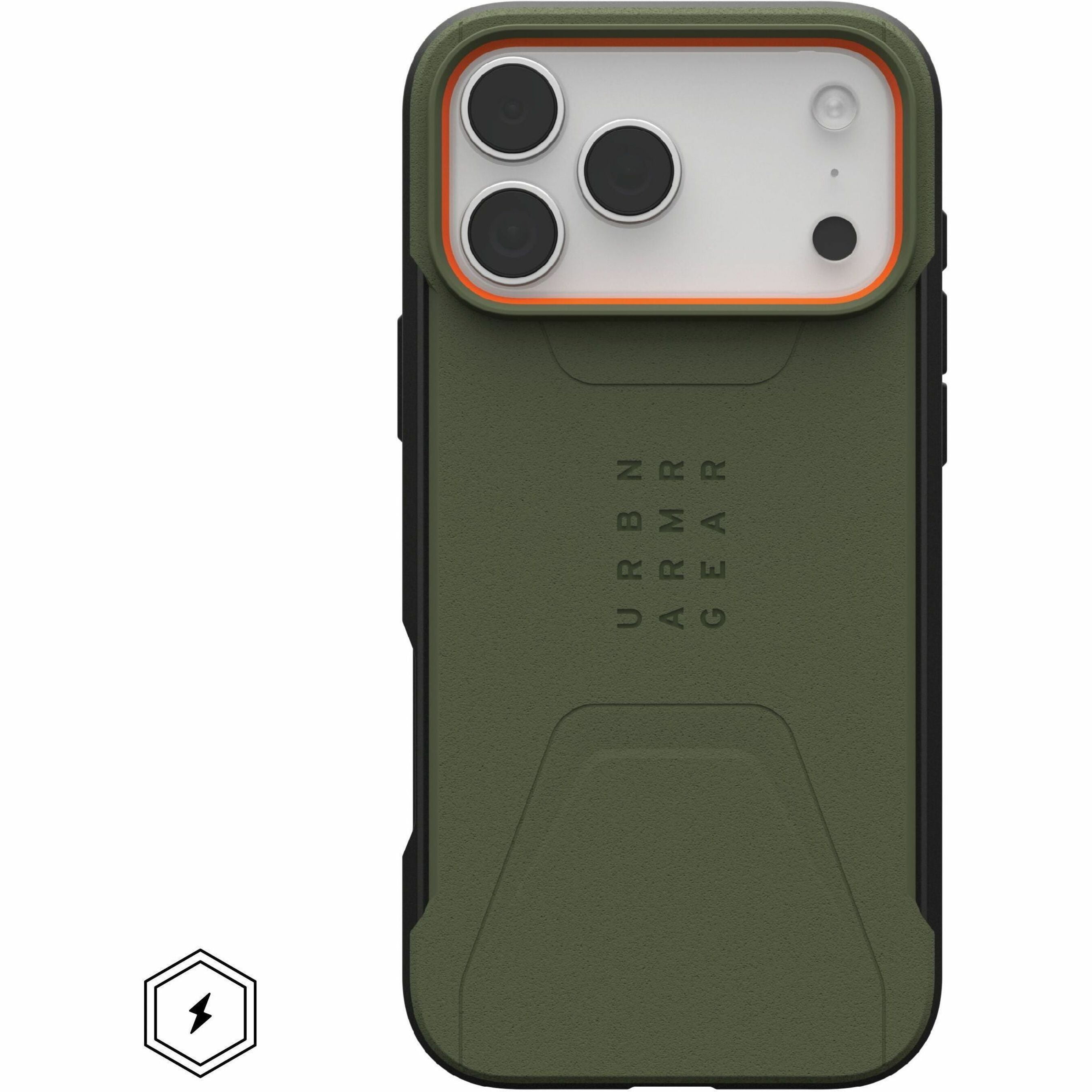 UAG iPhone 17 Pro Max Case Civilian - Compatible with MagSafe Military Grade Protective Cover, Olive/Orange