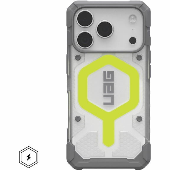 UAG iPhone 17 Pro Case Pathfinder Clear - Compatible with MagSafe Military Grade Protective Cover, Active Neon