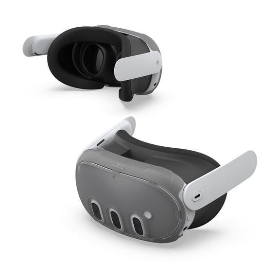 UAG Meta Quest 3 Case - Snap On Transparent MIL-STD Protective Hard Front Shell VR Headset Cover, Plyo Ash