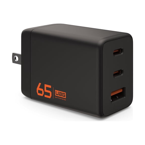 UAG SRGE - Power adapter - 3 port - AC 100-240 V - 65 Watt - United States - black/orange
