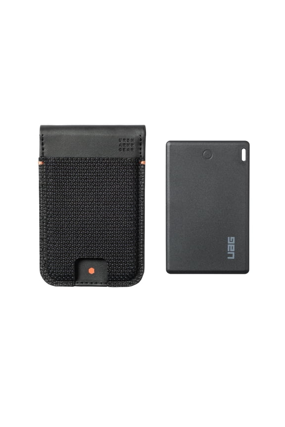 UAG Slim Wallet Kevlar Black with Tracker Card Compatible with Apple iOS & Android - 6 Cards Holder with Kickstand RFID Block Metropolis Magnetic Wallet, Rechargable Card Finder