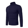 thumbnail image 1 of URBAN BUCK Men Turtleneck Long Sleeve Slim Fit Shirt - Ultra Soft Cotton Premium Winter Sweater - Warm Pullover Fitted Sweatshirt Kyle Blue (XL), 1 of 5
