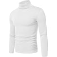 thumbnail image 1 of URBAN BUCK Men Turtleneck Long Sleeve Slim Fit Shirt - Ultra Soft Cotton Premium Winter Sweater - Warm Pullover Fitted Sweatshirt Kyle White (S), 1 of 7