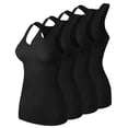 thumbnail image 1 of URBAN DAIZY Women's 4 Pack Tank Top Lightweight Basic Undershirt Racerback Camisole Stretch Cami Sleeveless Shirts A44_10828 BLK/BLK/BLK/BLK M, 1 of 7