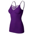 thumbnail image 1 of URBAN DAIZY Women's Cami Top Seamless Criss Cross Front Lattice Strappy Tank Adjustable Spaghetti Strap Camisole Undershirt A30_6651 Purple XL/2X, 1 of 6