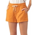 thumbnail image 1 of URBAN DAIZY Women's Casual Linen Shorts Elastic Waist Rope Drawstring with Pockets Pull On Summer Beach Pants A42_6587 Mango M, 1 of 6
