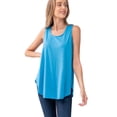 thumbnail image 1 of URBAN DAIZY Women's Casual Sleeveless Top Scoop Neck Round Hem Loose Fit Flowy Tunic Basic Tank T Shirt UD02_T21074 Turquoise 3X, 1 of 6