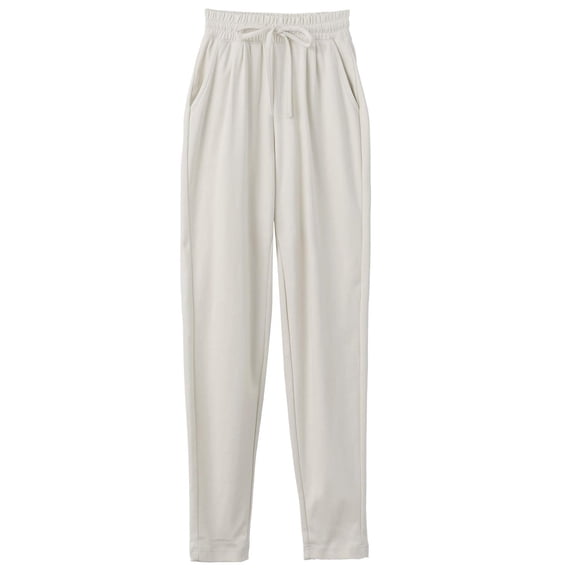 URBAN DAIZY Women's Casual Sweatpants Drawstring Elastic Waist Cotton Active Workout Lounge Sweat Pants with Pockets A13_CP32061 Bone M