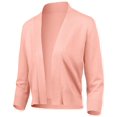 thumbnail image 1 of URBAN DAIZY Women's Classic 3/4 Sleeve Crop Bolero Cardigan Open Front Cropped Shrugs Knit Sweater A09_620 Peach M, 1 of 7