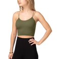 thumbnail image 1 of URBAN DAIZY Women's Ribbed Crop Tank Top Cami Double Spaghetti Strap Cropped Sleeveless Rib Knit Camisole A52_NT6023 Light Olive L/XL, 1 of 4