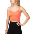 thumbnail image 1 of URBAN DAIZY Women's Ribbed Crop Tank Top Cami Double Spaghetti Strap Cropped Sleeveless Rib Knit Camisole A52_NT6023 Neon Coral L/XL, 1 of 4
