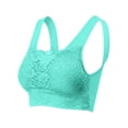 thumbnail image 1 of URBAN DAIZY Women's Seamless Front Lace Cover Removable Padded Sports Bra Wirefree Comfort Yoga Crop Tank Top Bralette Cami A08_NT6632 Mint S/M, 1 of 7