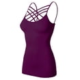 thumbnail image 1 of URBAN DAIZY Women's Seamless Triple Criss Cross Front Cami Top Lattice Strappy Tank Spaghetti Strap Camisole Undershirt A33_6660 Dark Plum L/XL, 1 of 7