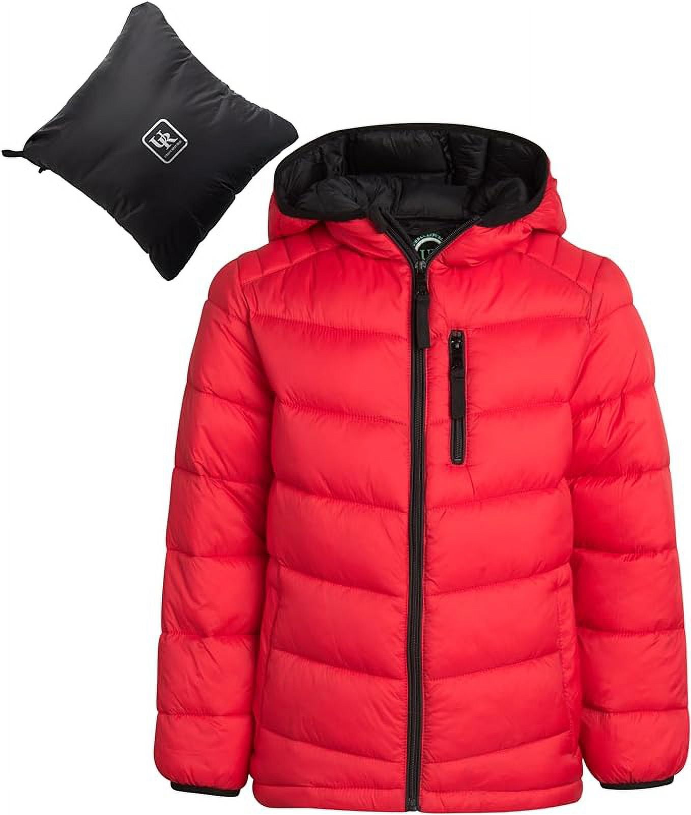 URBAN REPUBLIC Boys Foldable Hooded Jacket Insulated Weather Resistant Bubble Puffer Windbreaker Coat for Boys Sizes 4 20