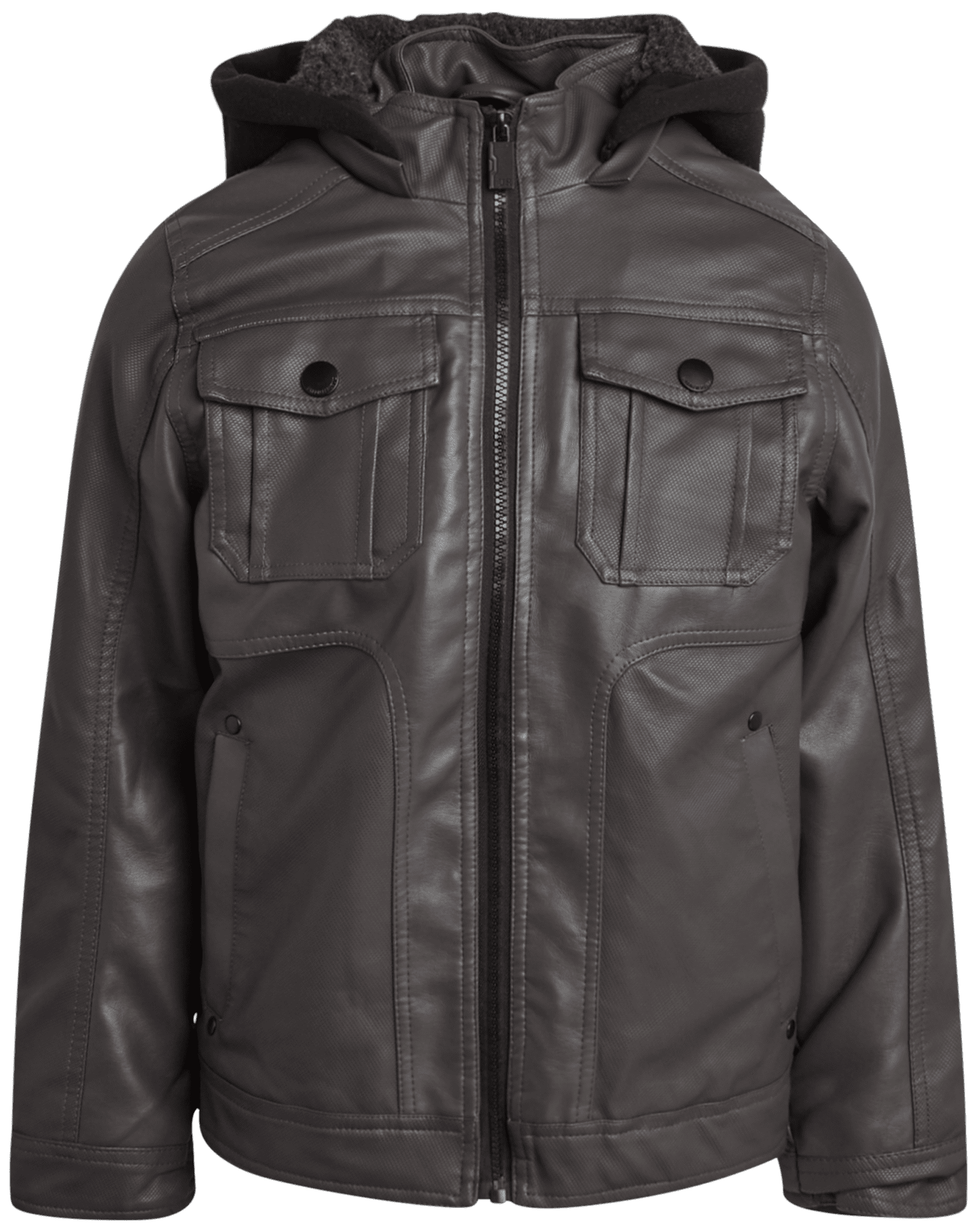URBAN REPUBLIC Boys' Leather Jacket - Sherpa Lined Motorcycle Faux