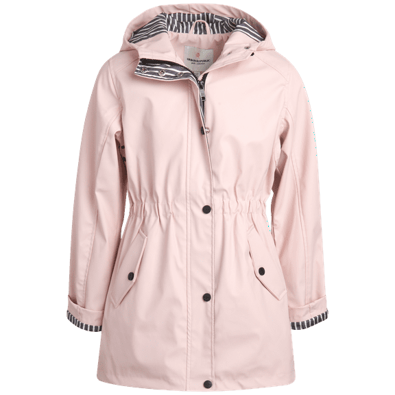 URBAN REPUBLIC Girls Rain Jacket - Lightweight Slicker Shell Vinyl Anorak Windbreaker for Kids (7-16)
