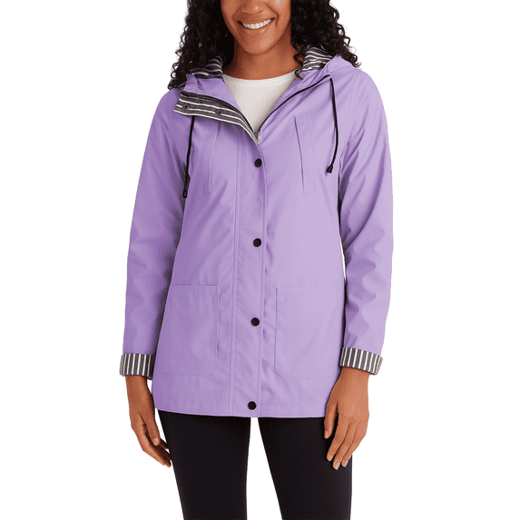 URBAN REPUBLIC Womens Rain Jacket Waterproof Slicker Shell Windbreaker Raincoat for Women