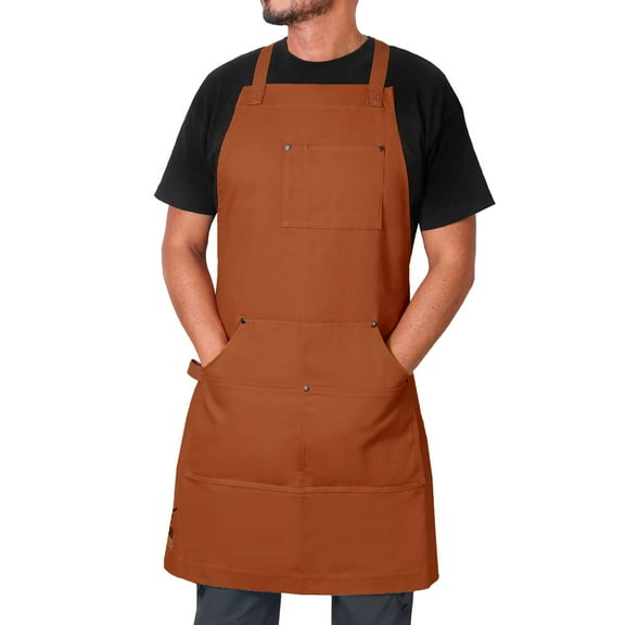 URBAN SOMBRERO Tipsee Chef Cotton Aprons - Kitchen Apron Durable 100% Cotton Apron for Kitchen Chef, Grilling & Work Apron (Brown)