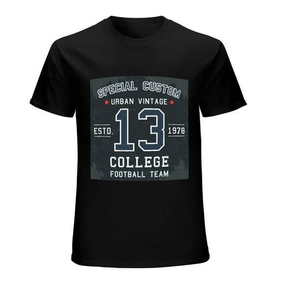 URBAN VINTAGE 13 FOOTBALL TEAM Men's Retro Tee Sports Graphic T-Shirt