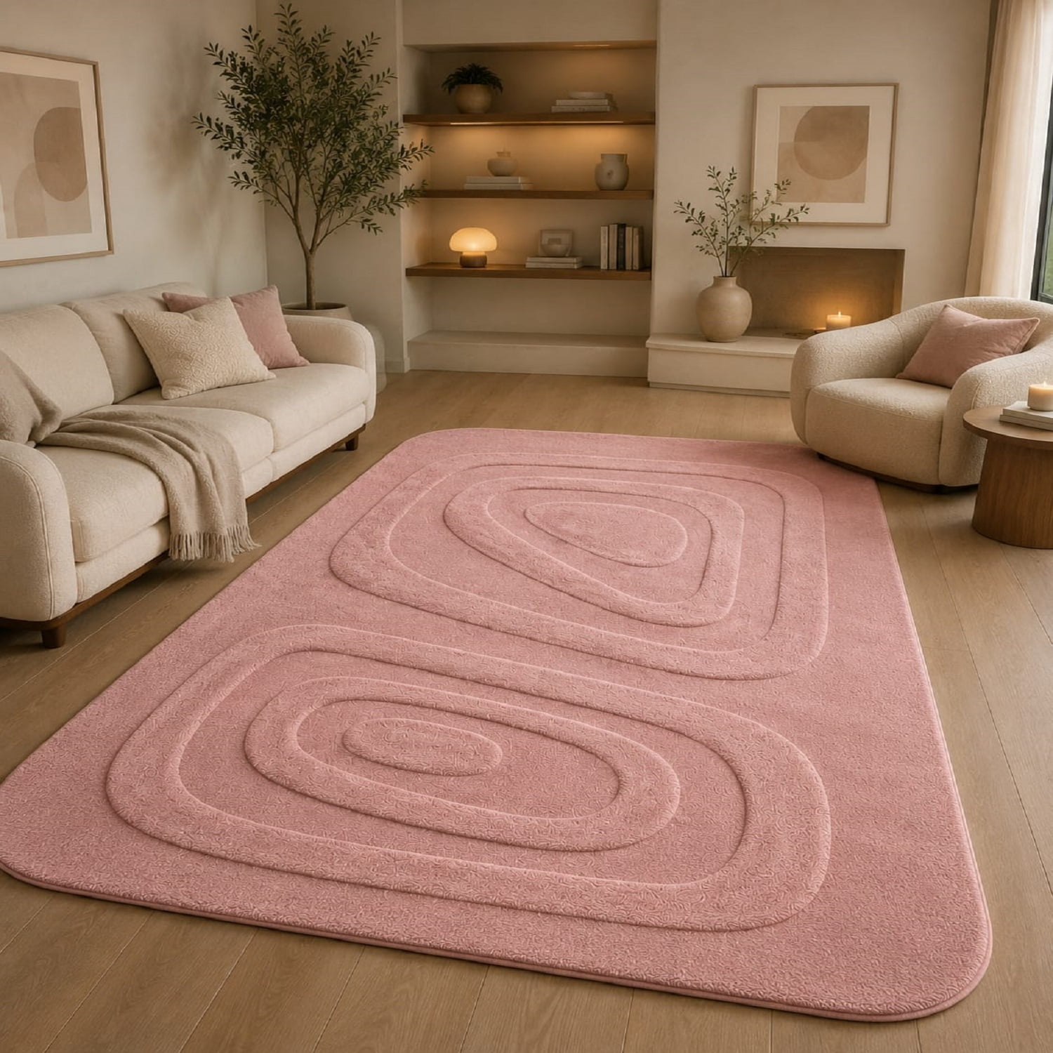 Medical Sign Rn URBANCRAFT Wool Hand-Tufted Area Rug, Modern 3D Carved Geometric ...