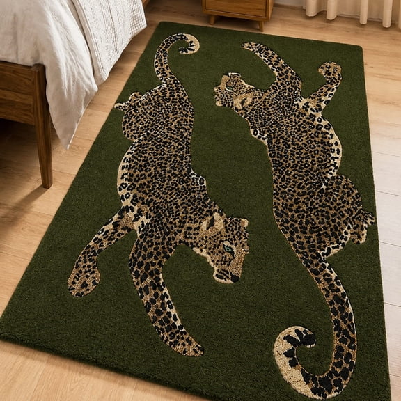 URBANCRAFT Wool Hand-Tufted Area Rug, Modern Tiger Animal Stripe ...