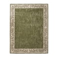 Botanical Patterned Rug URBANCRAFT Wool Hand-Tufted Area Rug, Traditional Botanical Laurel Leaf ...