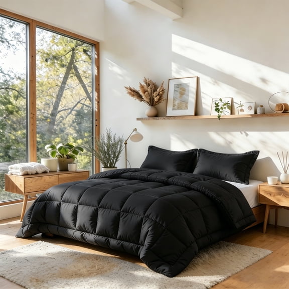 URBANLIFE California King Comforter Set , All Season Fluffy Down Alternative Bedding , Breathable 3 Piece Reversible Bed Set with Reinforced Stitching (104x96 Inch, 2 Pillow Shams, White)