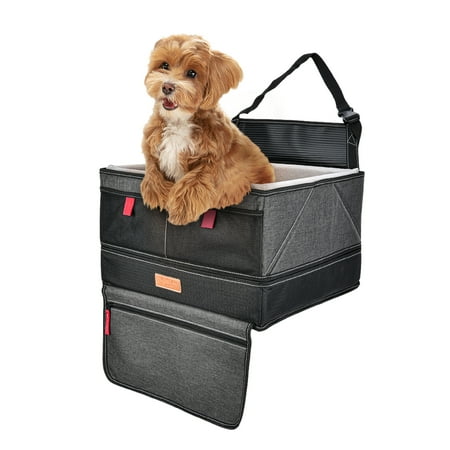 URBANTRANSIT Pet Dog Booster Seat, Heavy Duty, for Pets up to 24 lbs., Portable, Water-Resistant and Collapsible, Adjustable Strap Attachment to Keep Pet Safe, Premium Stitching