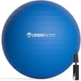 thumbnail image 1 of URBNFit Exercise Ball - AntiBurst Swiss Balance Ball w/ Pump - Fitness Ball Chair for Office, Home Gym - Blue, 75CM, 1 of 8