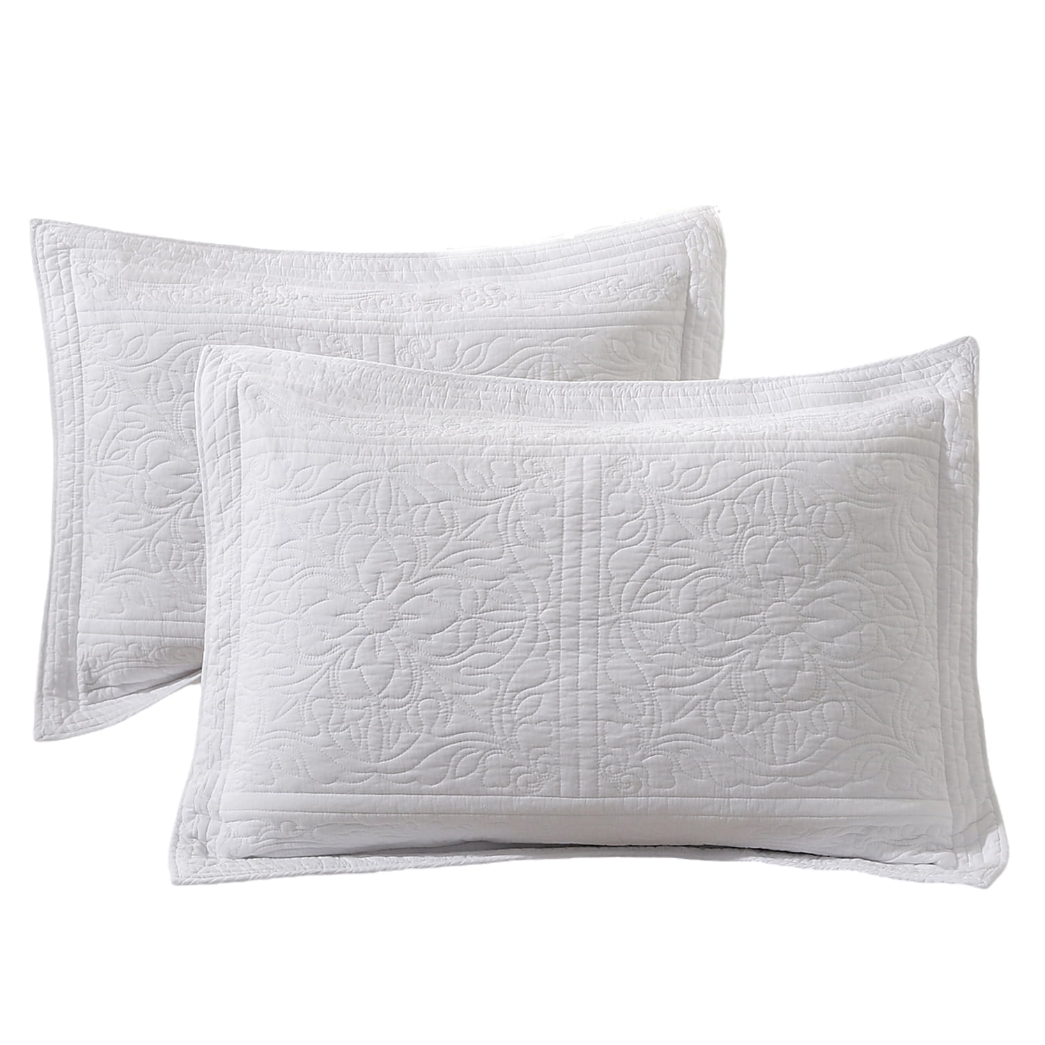 White Quilted Pillow Shamsnull