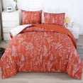 thumbnail image 1 of URBONUR 5-Pieces Burnt Orange Floral Bedding Comforter Sets King Botanical Bed in A Bag for Women Men Branches Leaves Bedding Sets for Women Men, 1 of 8