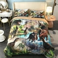 thumbnail image 1 of URBONUR Dinosaur Boys Bedding Set Twin Size 3D Digtal Dinosaur Print Comforter Set with Pillowcases, 3 Pieces Soft Reversible Bed Sets for Toddlers/Teens, 1 of 8