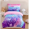 URBONUR 4 Pcs Mermaid Tail Toddler Bedding Set, Glitter Fish Scale