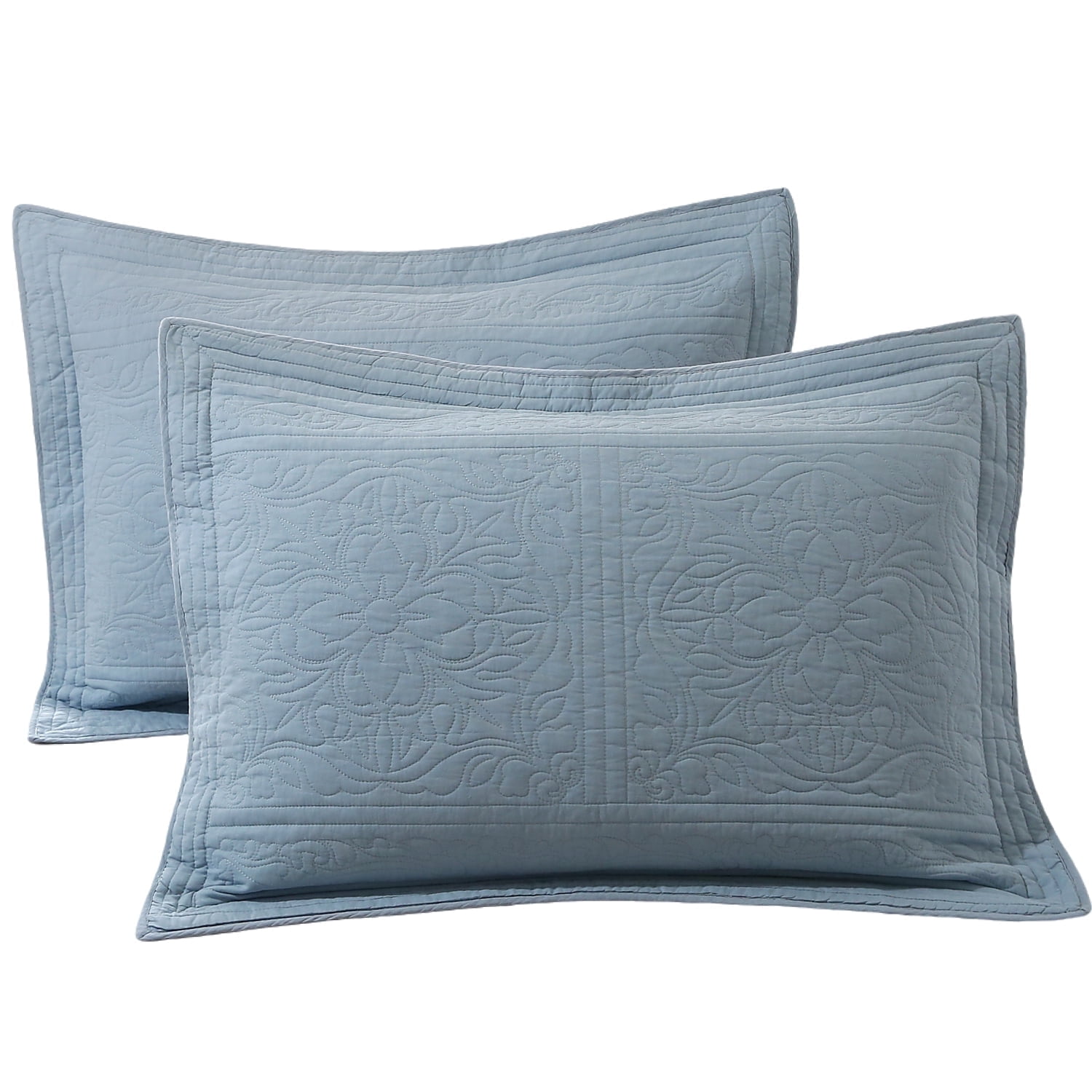 URBONUR Light Blue Cotton Pillow Shams Standard Size Set Of 2 Soft Urbonur light blue cotton pillow shams standard size set of 2 soft