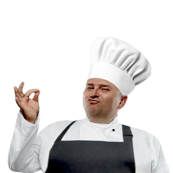 URBY 1pc Extra Large Chefs Hat Similar to Hat Size XL, XXL and up, White