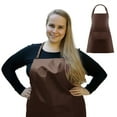 thumbnail image 1 of URBY 1pc Plus Size Apron General Purpose Extra Wide, Waterproof, Dark Brown, 1 of 5