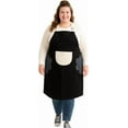 thumbnail image 1 of URBY 1pc Plus Size Extra Wide Apron with Hand Wiper Round Pockets, Black, 1 of 7