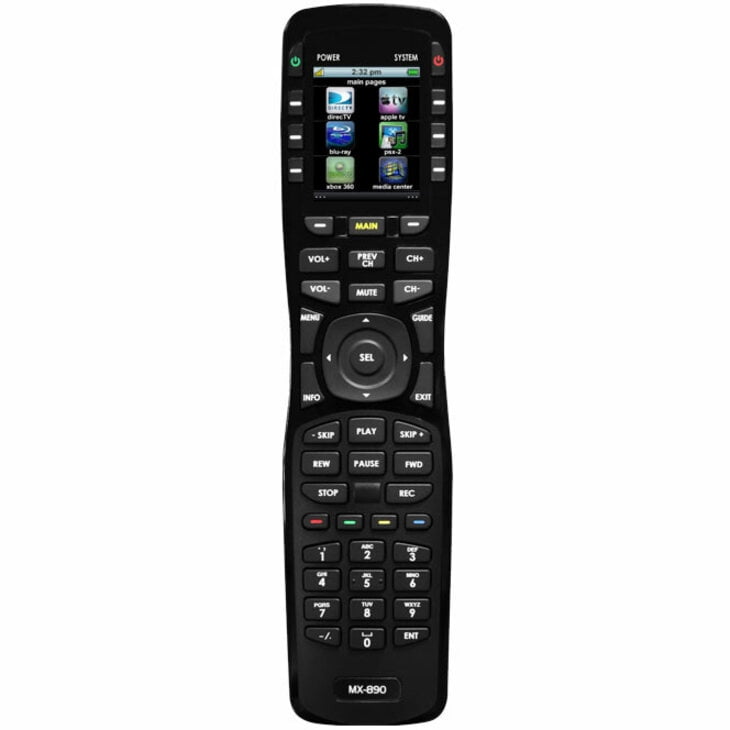 Black Universal Rechargeable Remote Control with LCD Screen