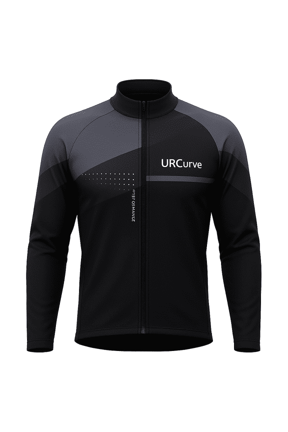 Men's Long Sleeve Cycling Jacket, Windproof 3-Layer Composite Bike Jersey with 3 Rear Pockets and Reflective Strips