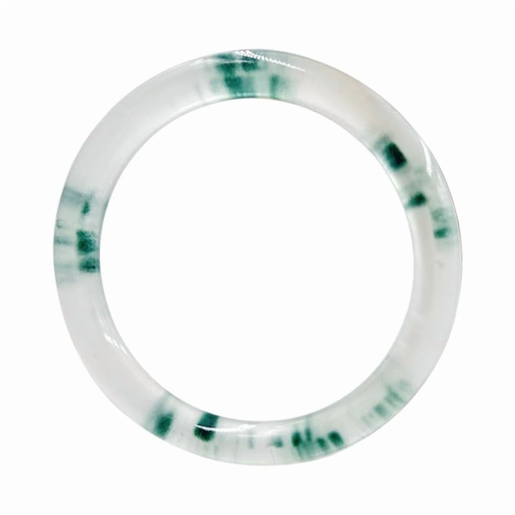 URED Floating Green Jade Bangle Bracelet For Women Narrow Feng Shui Bracelet Good Luck jade Bangle Genuine Healing For Woman Yoga meditation mother gift Birthday good luck